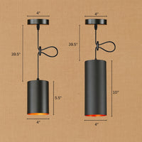 Pendant Light Metal Cylinder in Vintage Style | Xerevo