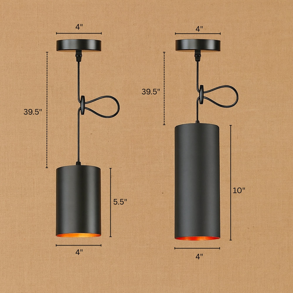 Pendant Light Metal Cylinder in Vintage Style | Xerevo
