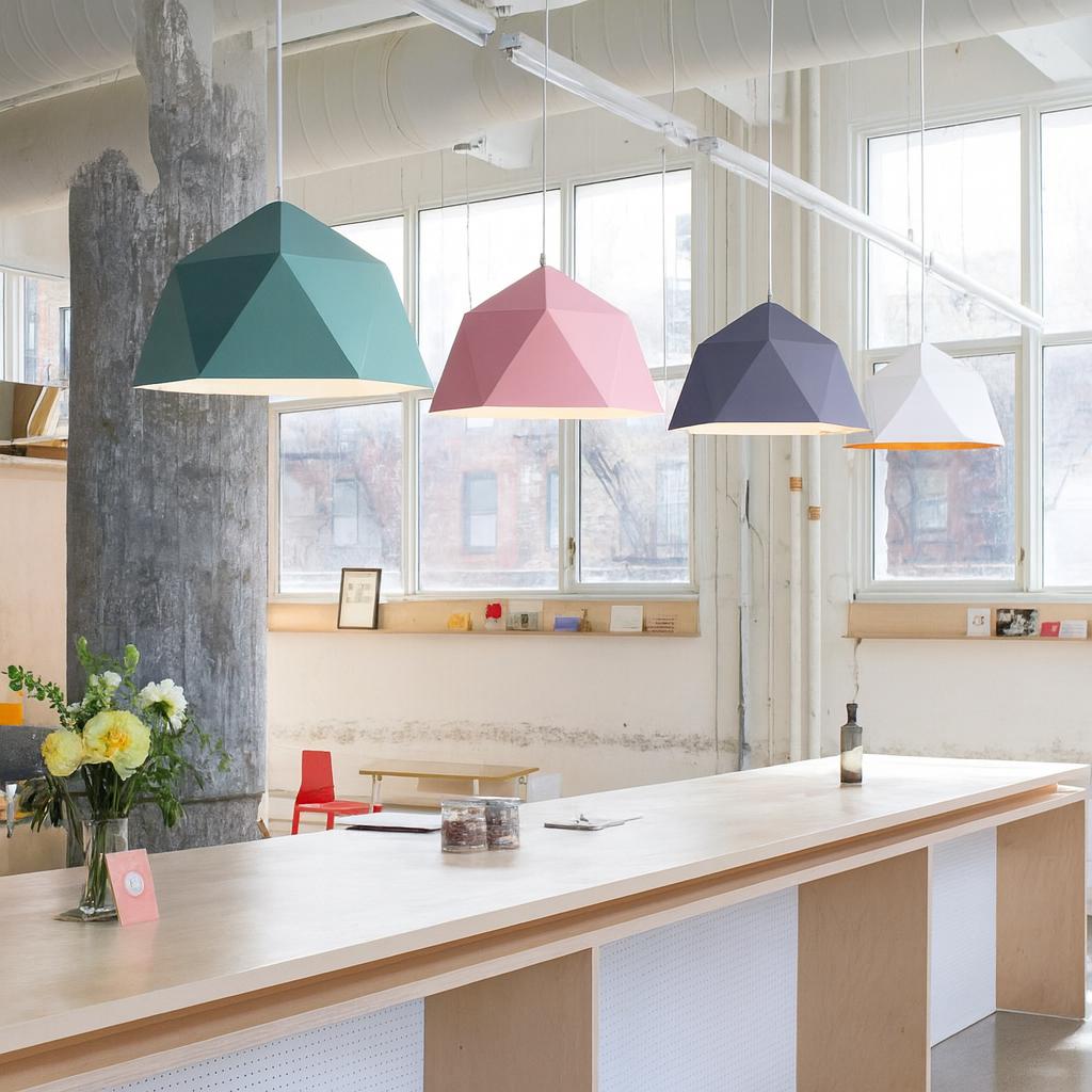 Pendelleuchte Metall Diamantform Modernes Interieur | Polydra