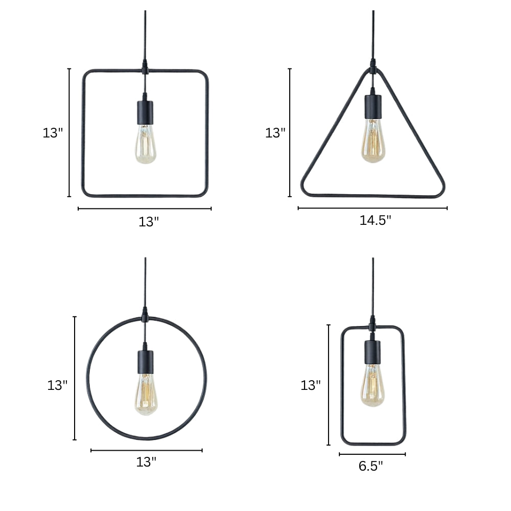 Pendant Light Metal Frame Industrial Style | Geomara