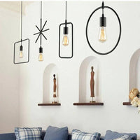 Pendant Light Metal Frame Industrial Style | Geomara