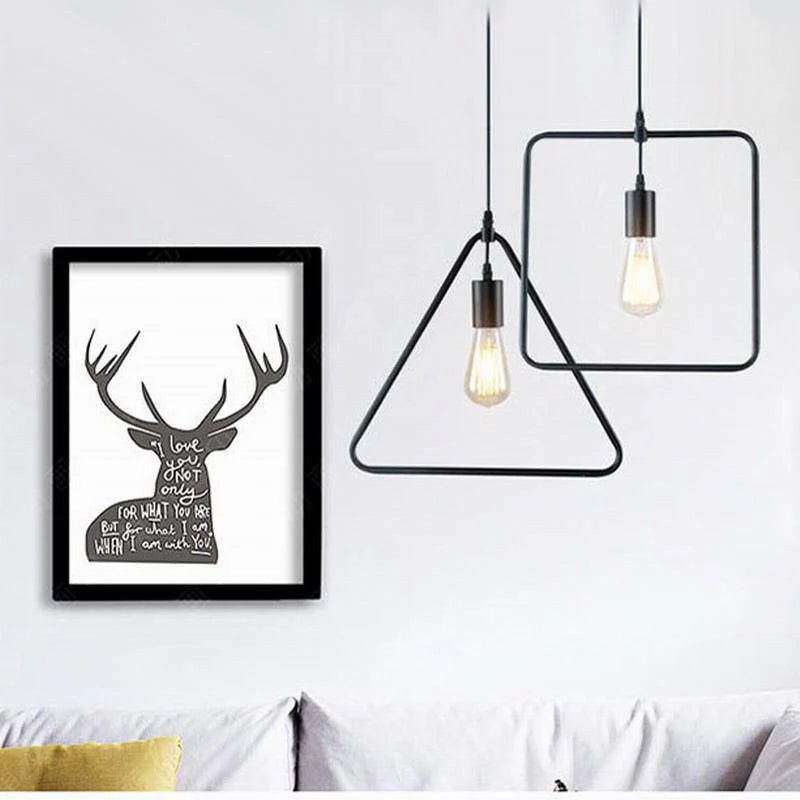 Pendant Light Metal Frame Industrial Style | Geomara