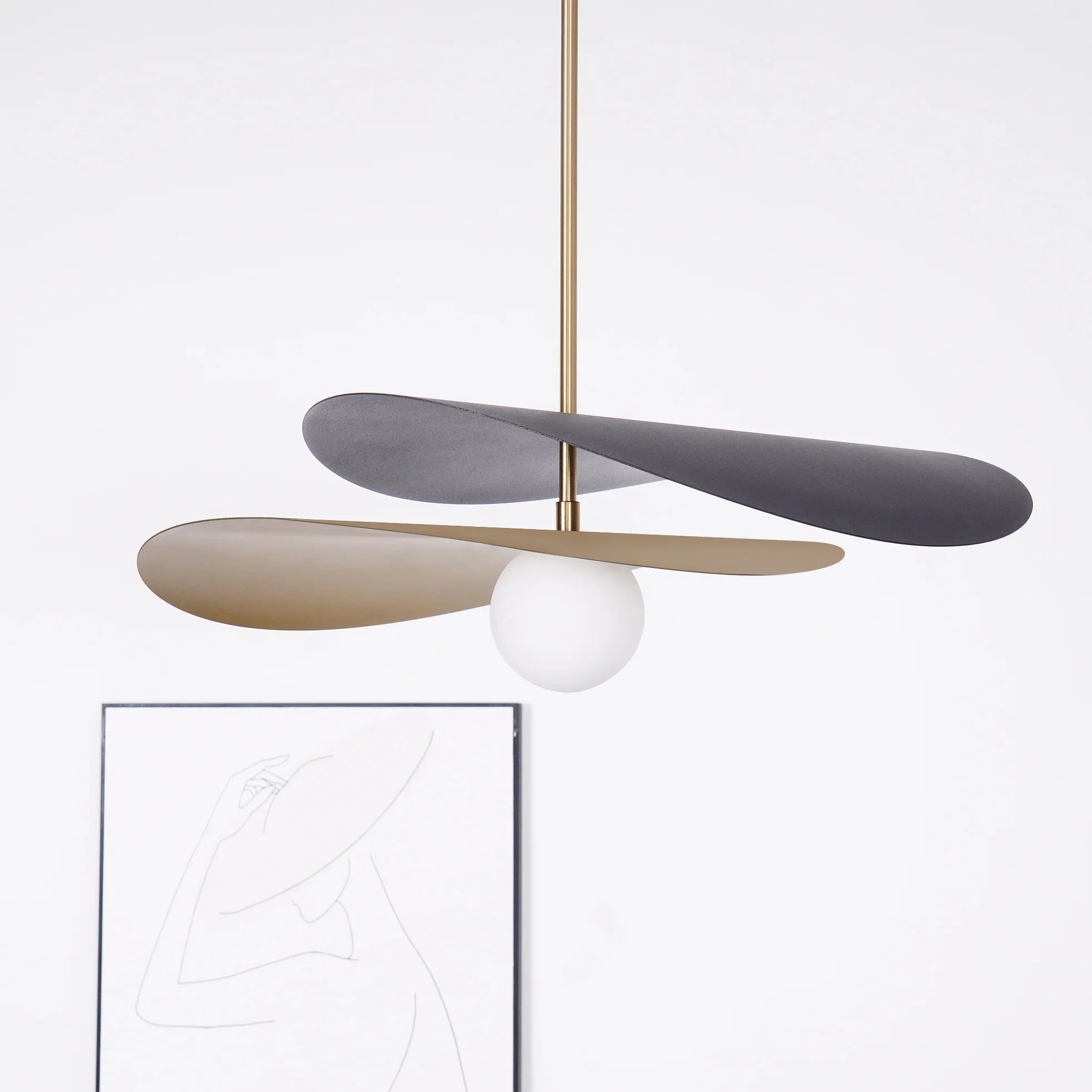 Pendant Light Metal Glass Mid Century Design | Elivar