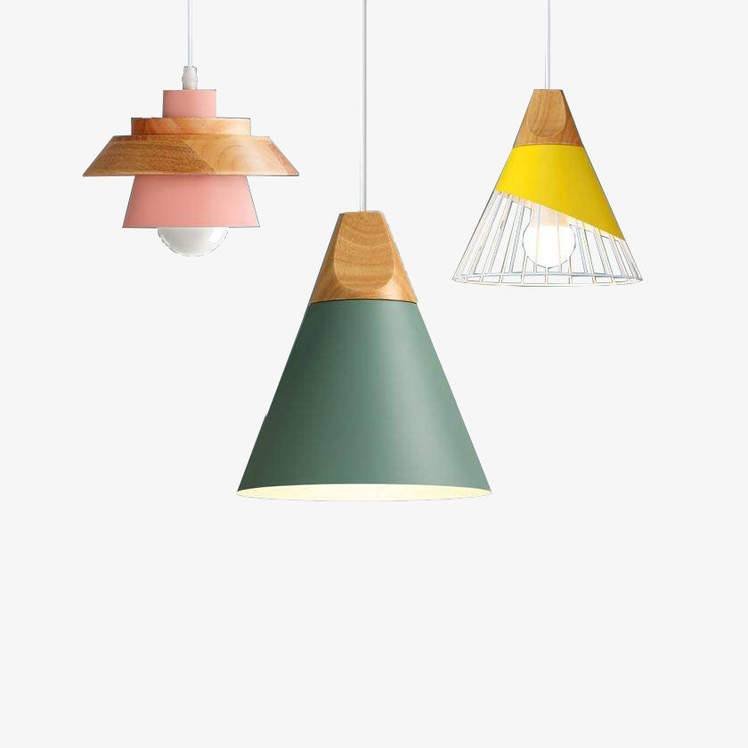 Pendant Light Metal Wood Nordic Design | Sylven
