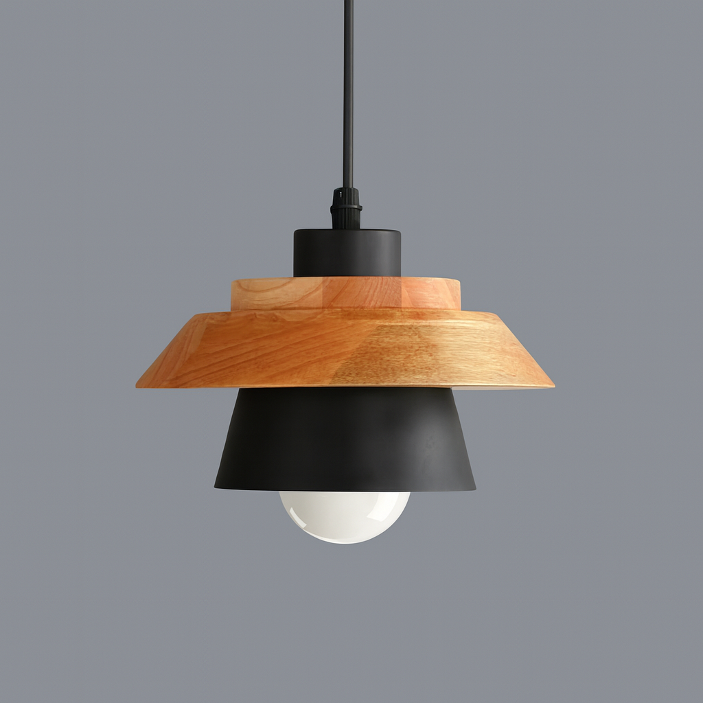 Pendant Light Metal Wood Nordic Design | Sylven
