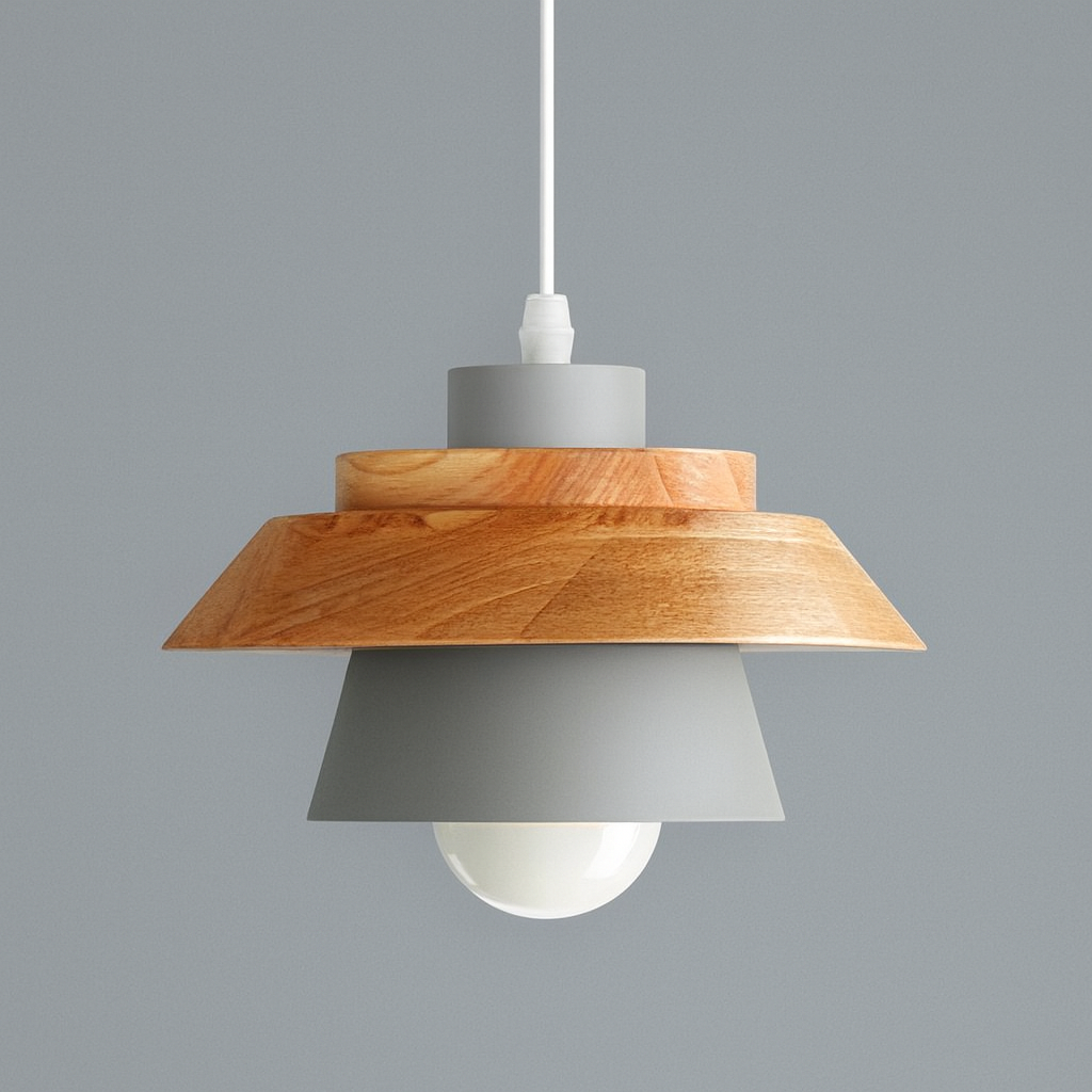 Pendant Light Metal Wood Nordic Design | Sylven