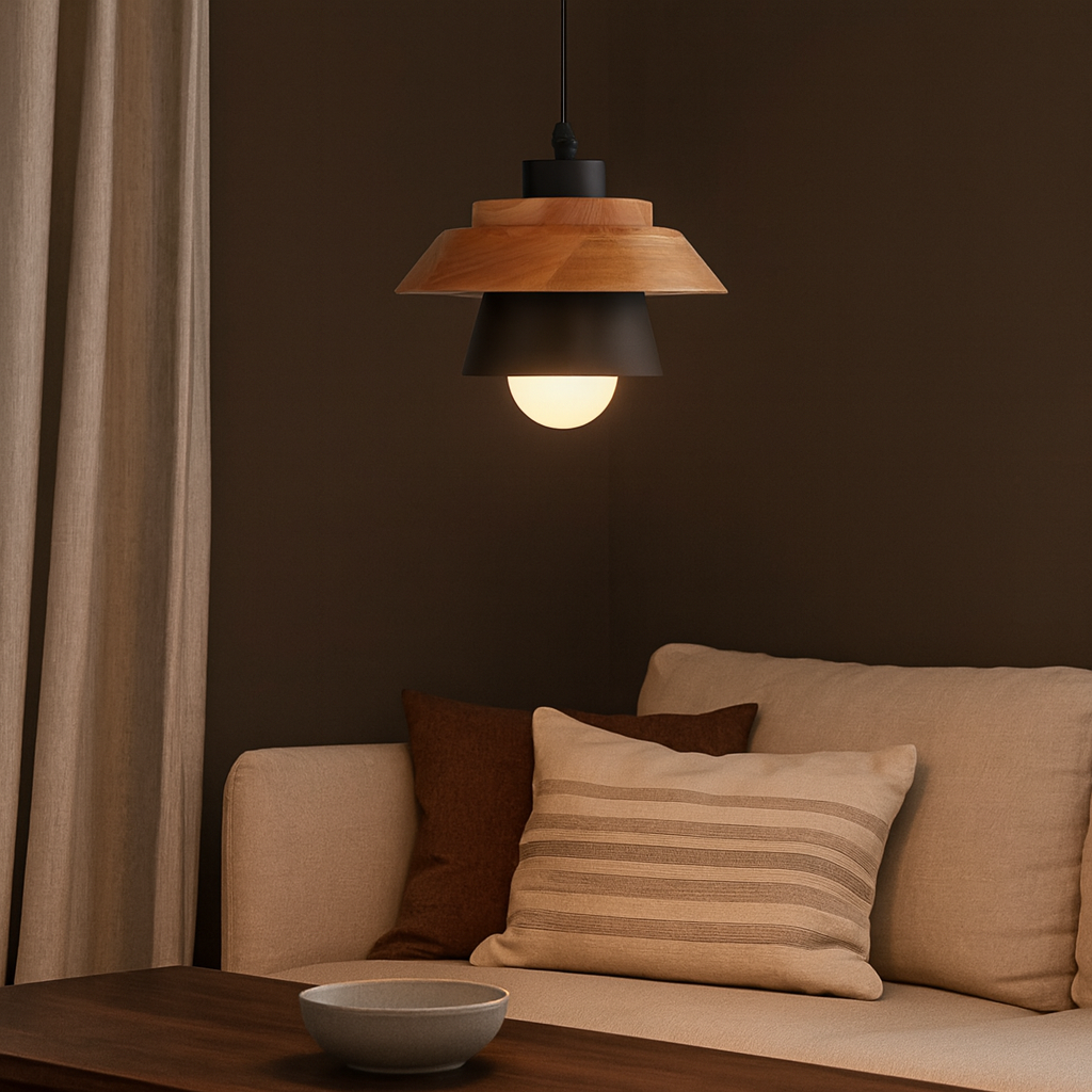 Pendant Light Metal Wood Nordic Design | Sylven