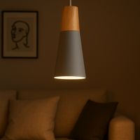 Pendant Light Metal Wood Nordic Design | Sylven