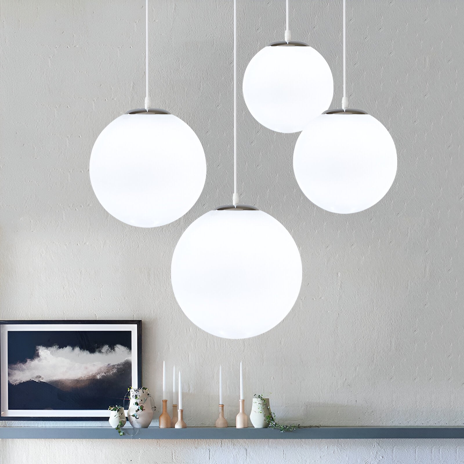 Pendant Light Milky Glass in Nordic Style | Zorevo