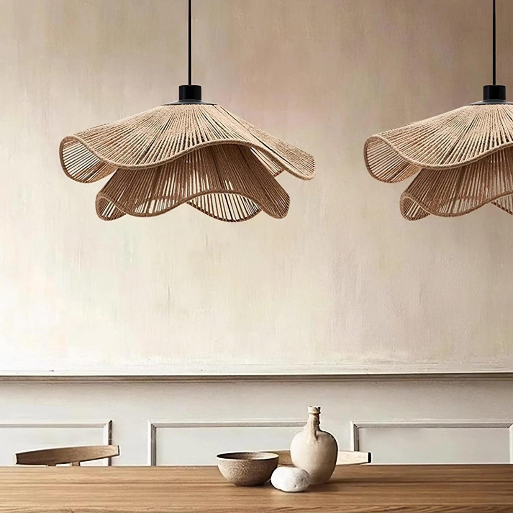 Pendant Light Natural Jute Boho Style | Vilora