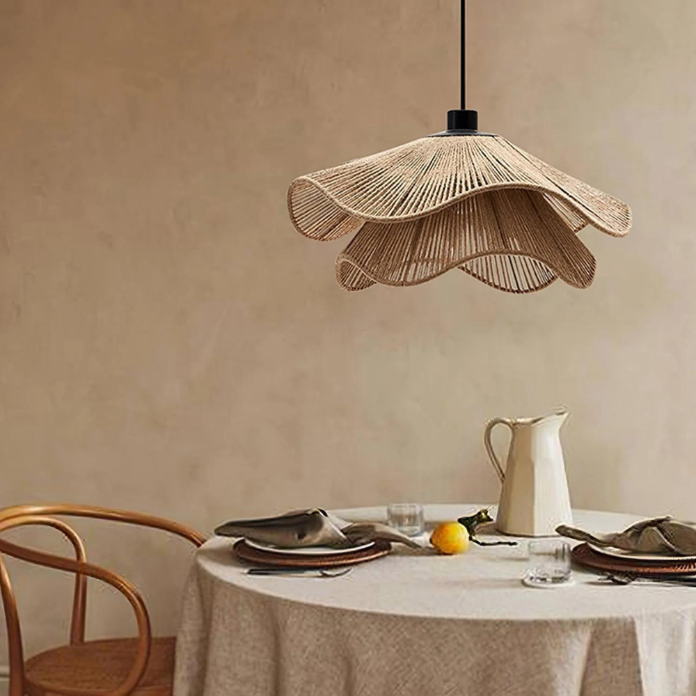 Pendant Light Natural Jute Boho Style | Vilora