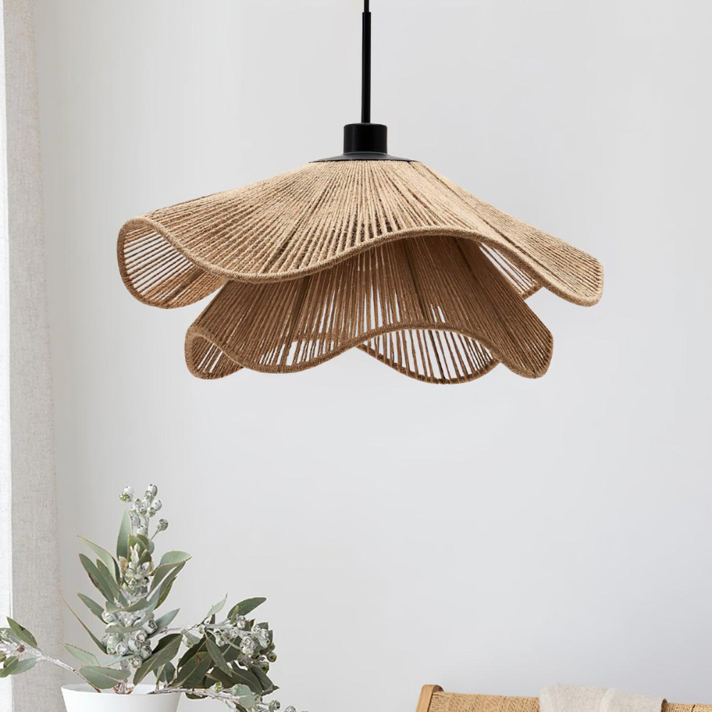 Pendant Light Natural Jute Boho Style | Vilora