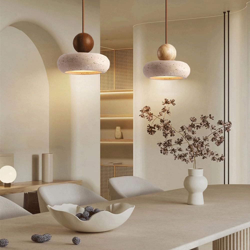 Pendant Light Natural Travertine Retro Wabi Sabi Style | Tavoro