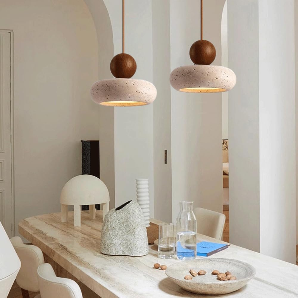 Pendant Light Natural Travertine Retro Wabi Sabi Style | Tavoro