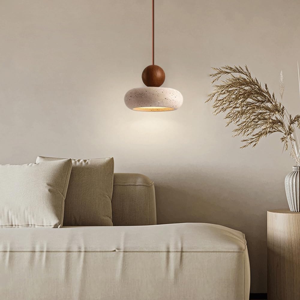 Pendant Light Natural Travertine Retro Wabi Sabi Style | Tavoro