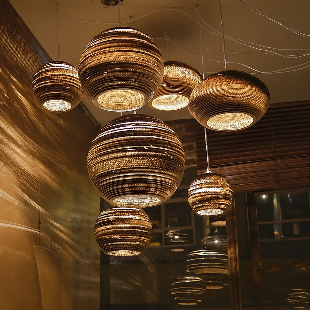 Pendant Light Paper Cardboard in Nordic Style | Sodvera