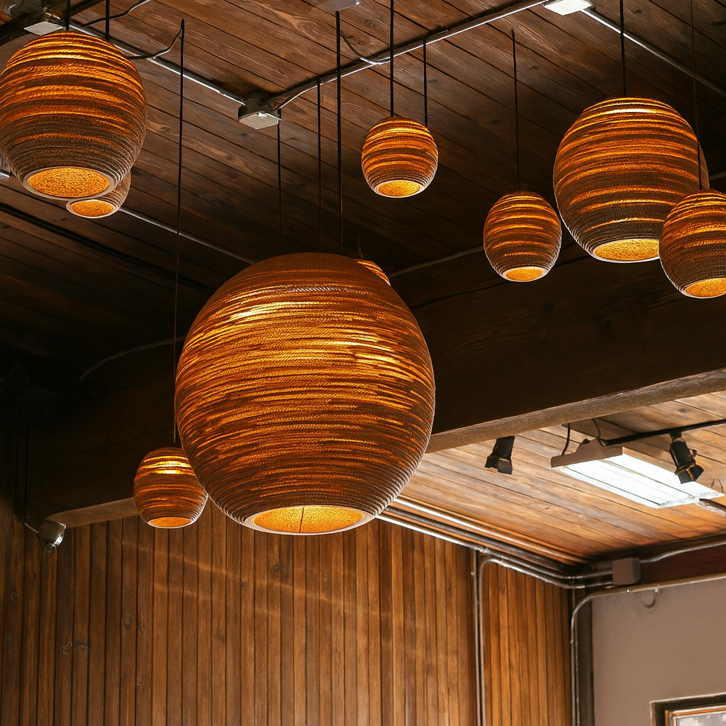 Pendant Light Paper Cardboard in Nordic Style | Sodvera