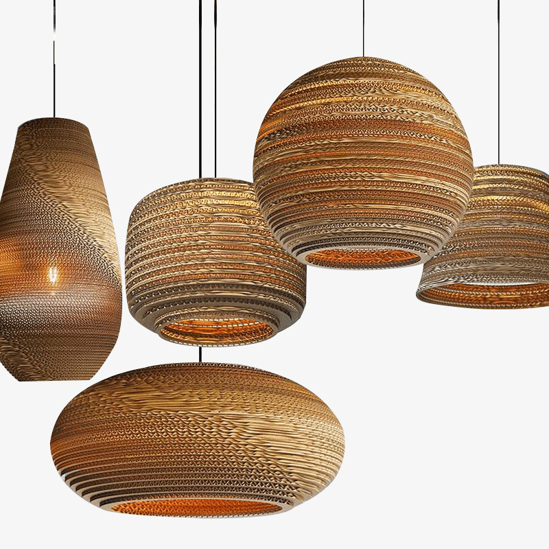 Pendant Light Paper Cardboard in Nordic Style | Sodvera