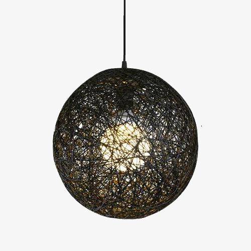 Pendant Light Paper Sphere in Nordic Wicker Style | Narvelo