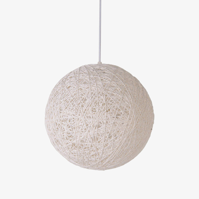 Pendant Light Paper Sphere in Nordic Wicker Style | Narvelo