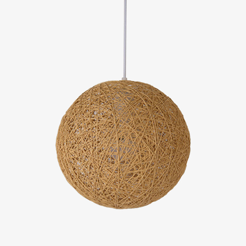 Pendant Light Paper Sphere in Nordic Wicker Style | Narvelo
