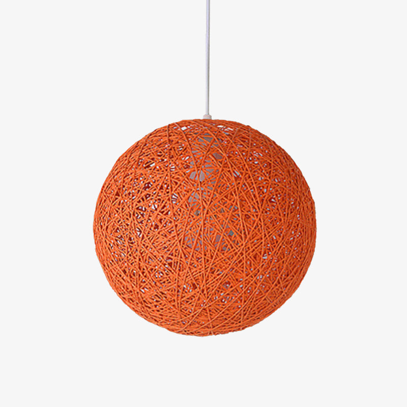 Pendant Light Paper Sphere in Nordic Wicker Style | Narvelo