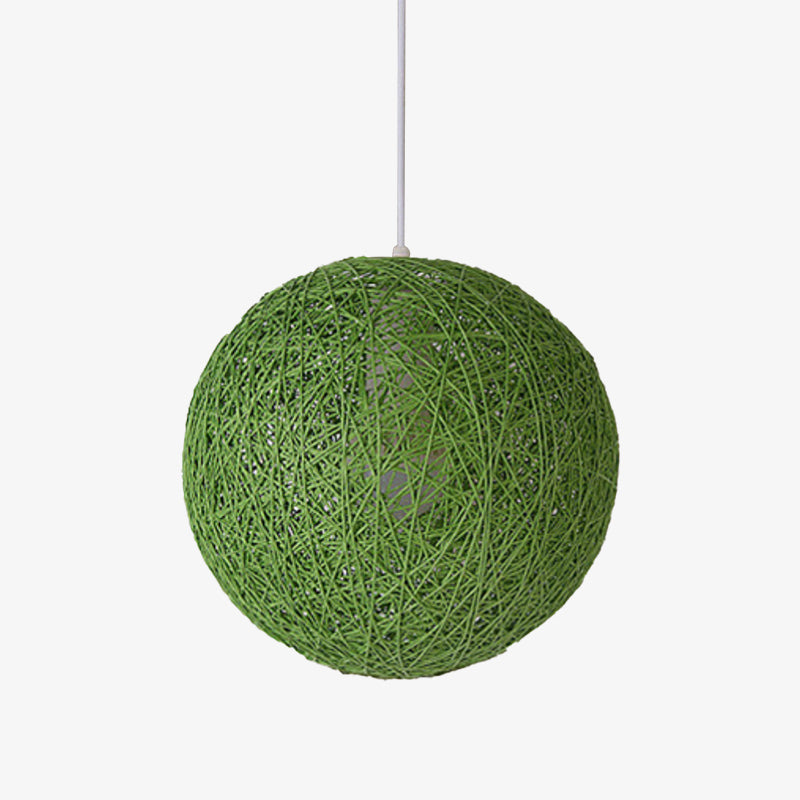 Pendant Light Paper Sphere in Nordic Wicker Style | Narvelo