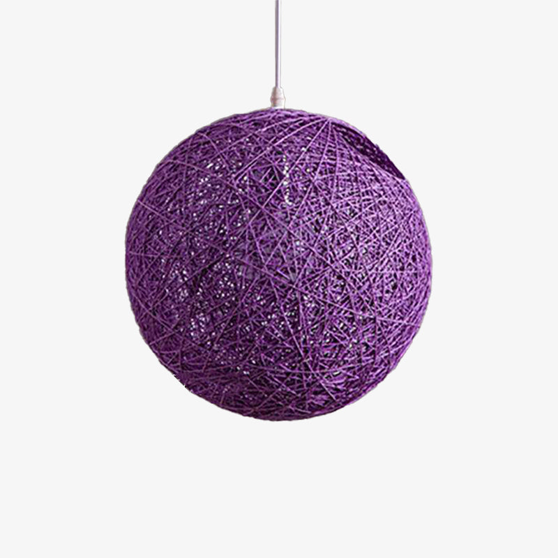 Pendant Light Paper Sphere in Nordic Wicker Style | Narvelo