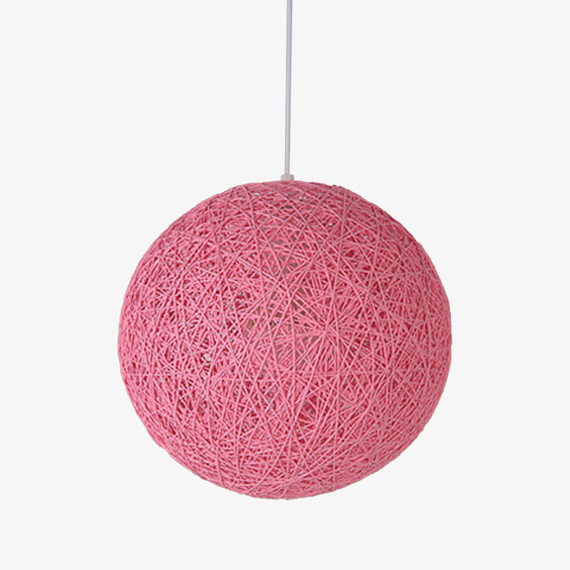 Pendant Light Paper Sphere in Nordic Wicker Style | Narvelo