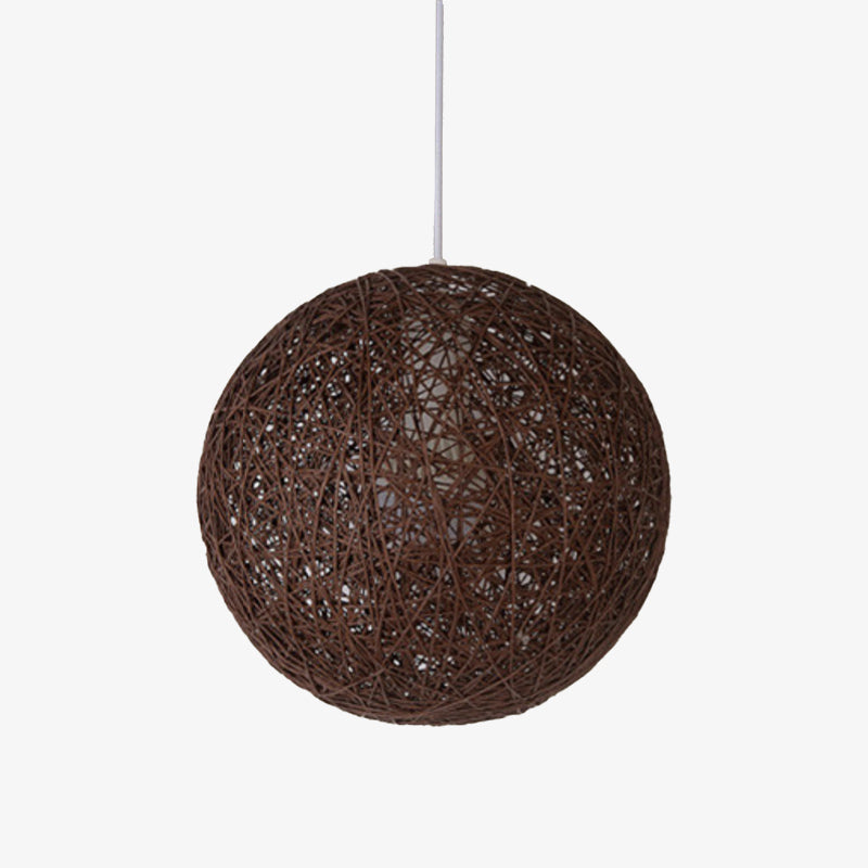 Pendant Light Paper Sphere in Nordic Wicker Style | Narvelo