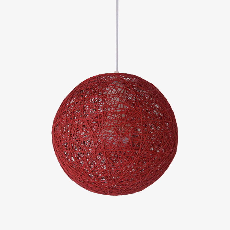 Pendant Light Paper Sphere in Nordic Wicker Style | Narvelo