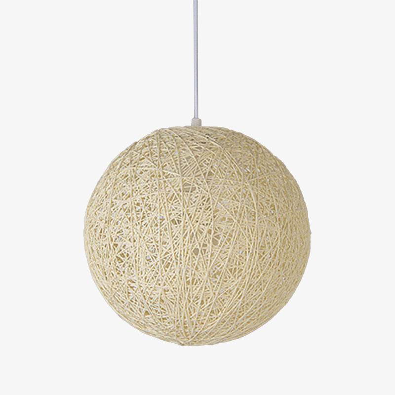 Pendant Light Paper Sphere in Nordic Wicker Style | Narvelo