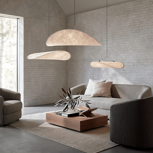 Pendant Light Silk Shade in Nordic Japandi Style | Eryvon