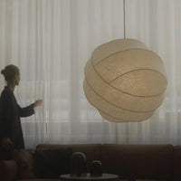 Pendant Light Silk Sphere in Wabi Sabi Style | Sabire