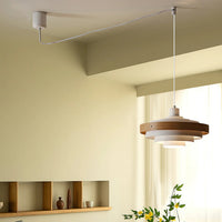 Pendant Light Swing Arm Wood Metal Industrial Style | Rancho