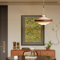 Pendant Light Swing Arm Wood Metal Industrial Style | Rancho