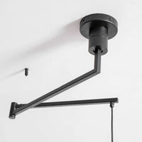 Pendant Light Swing Arm Wood Metal Industrial Style | Rancho