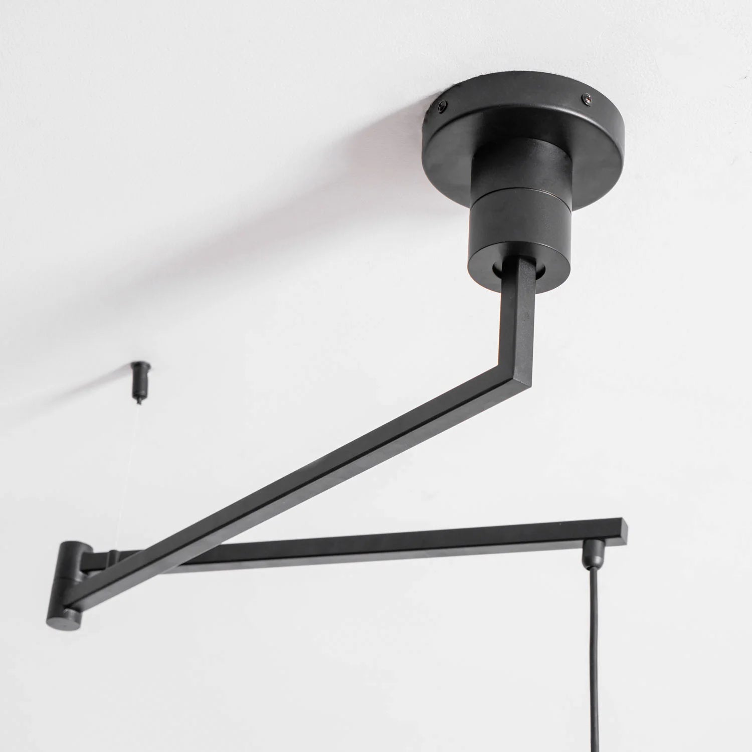Pendant Light Swing Arm Wood Metal Industrial Style | Rancho