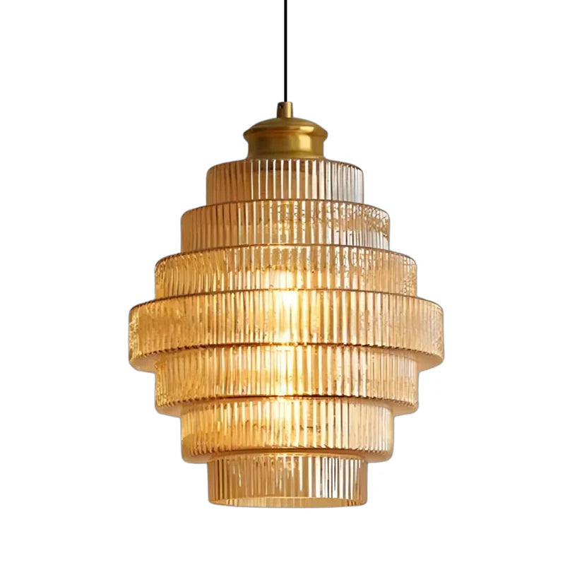 Pendant Light Tiered Glass Shade Modern Interior | Lunario