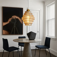 Pendant Light Tiered Glass Shade Modern Interior | Lunario