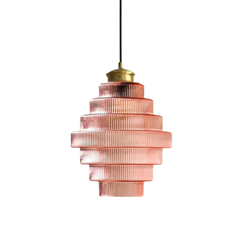 Pendant Light Tiered Glass Shade Modern Interior | Lunario