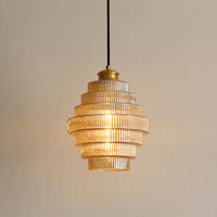 Pendant Light Tiered Glass Shade Modern Interior | Lunario