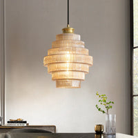 Pendant Light Tiered Glass Shade Modern Interior | Lunario