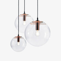 Pendant Light Transparent Glass Globe Minimal Style | Lorian