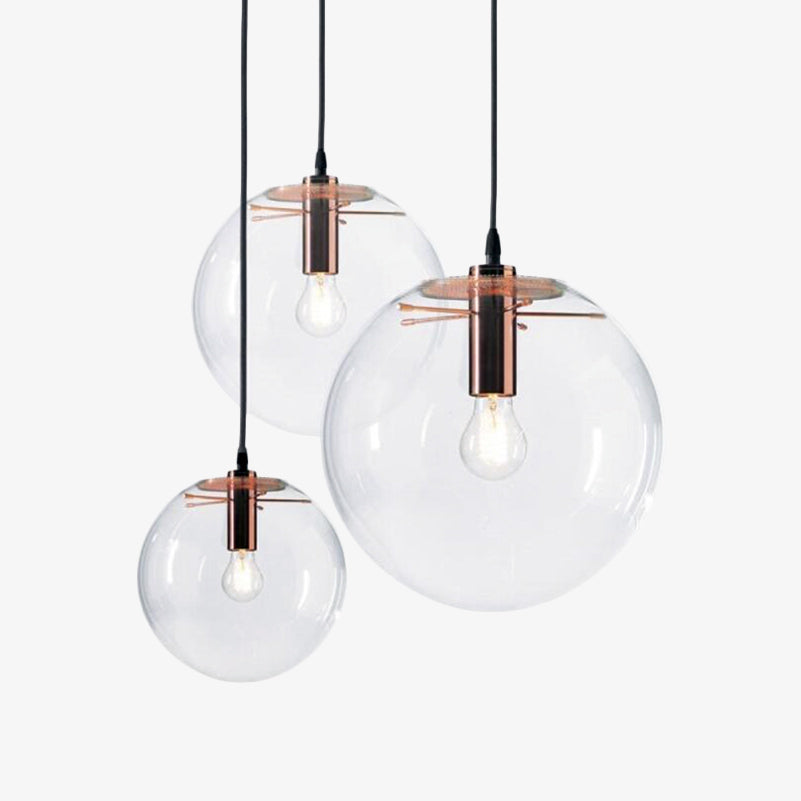 Pendant Light Transparent Glass Globe Minimal Style | Lorian