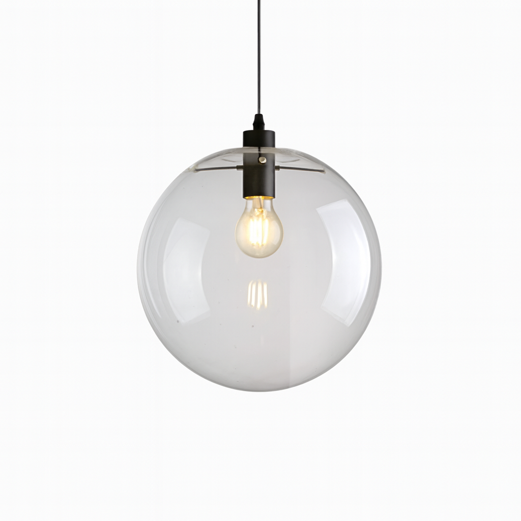 Pendant Light Transparent Glass Globe Minimal Style | Lorian