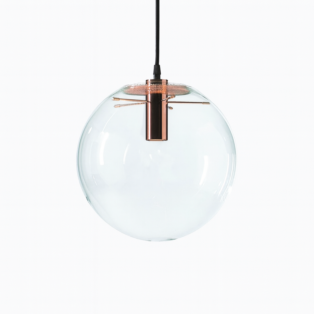 Pendant Light Transparent Glass Globe Minimal Style | Lorian
