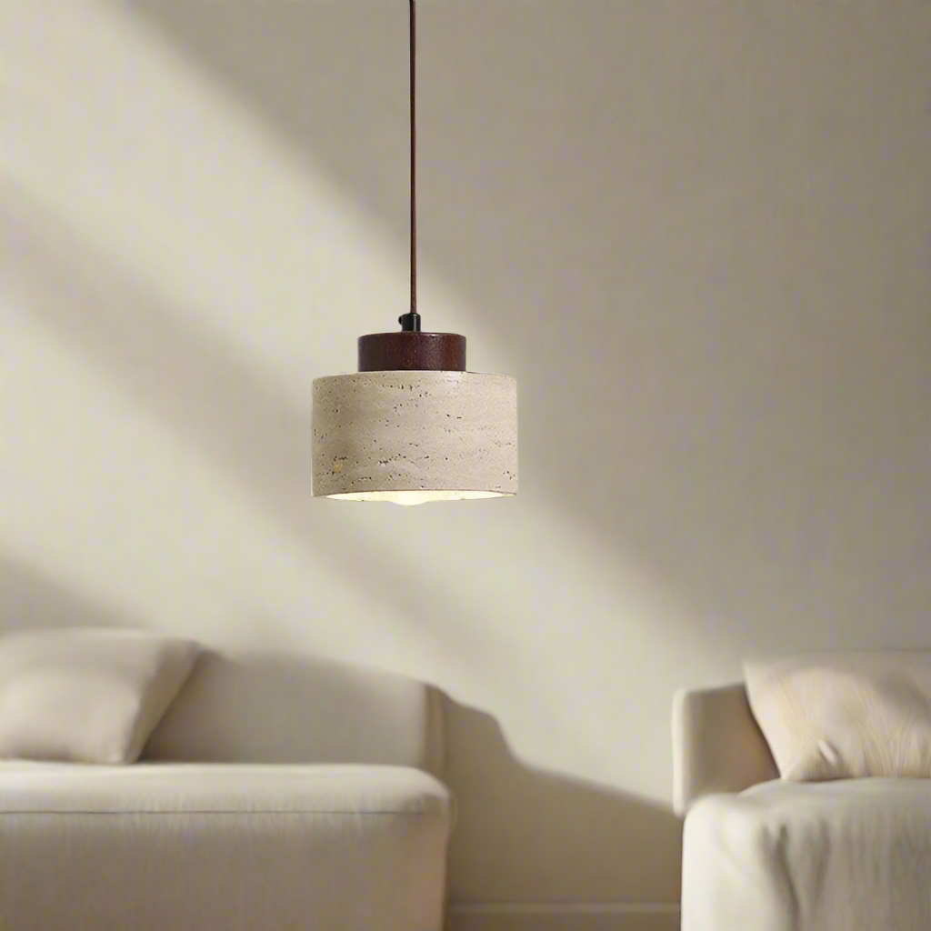 Pendant Light Travertine Shade Nordic Minimalist Style | Lemiro