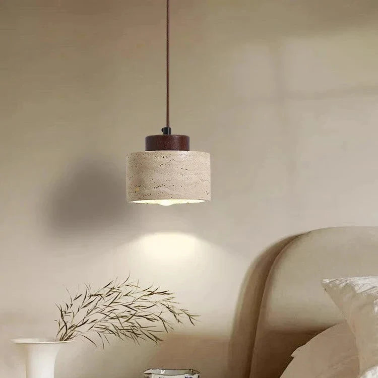 Pendant Light Travertine Shade Nordic Minimalist Style | Lemiro