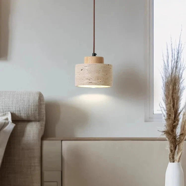 Pendant Light Travertine Shade Nordic Minimalist Style | Lemiro